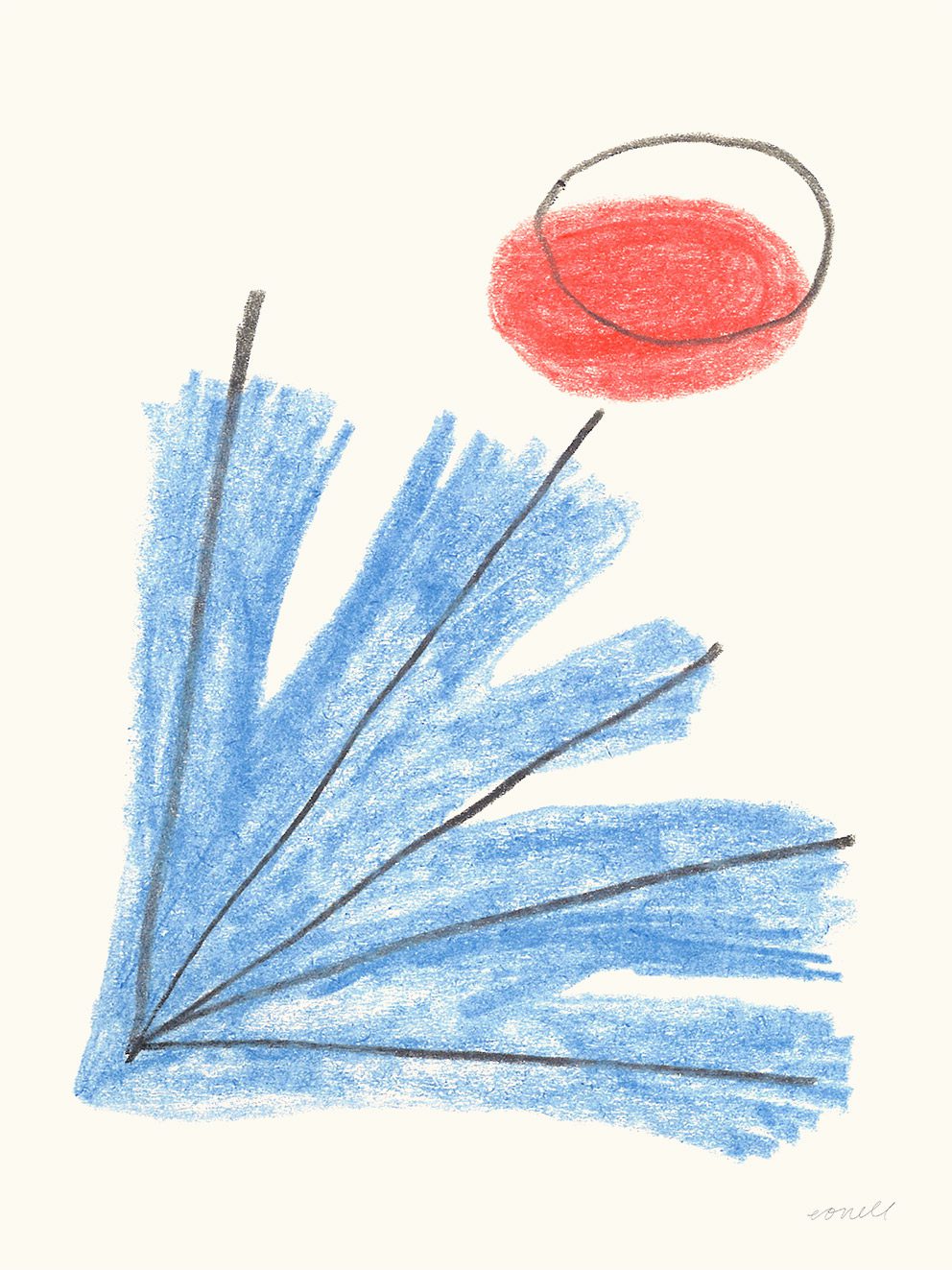 The Poster Club Automatic Drawing Poster A4 beige abstrakt