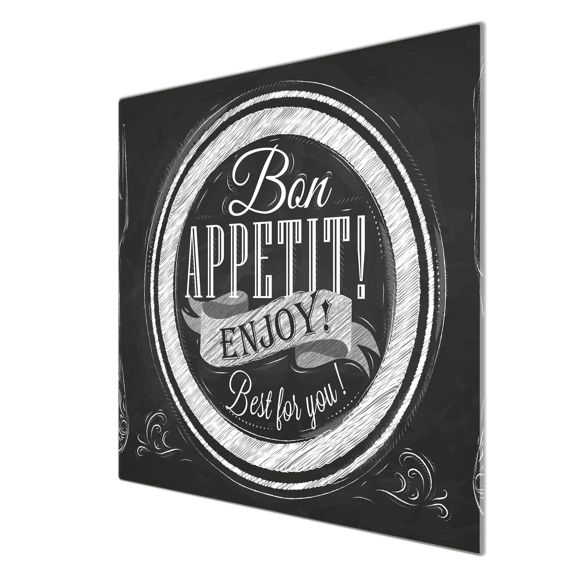 Banjado Herdabdeckplatte Bon Appetit 60x52 cm Glas
