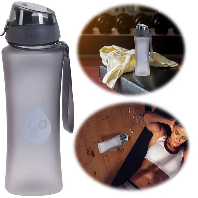 LS-LebenStil Küche Trinkflasche 650ml Grau Auslaufsicher