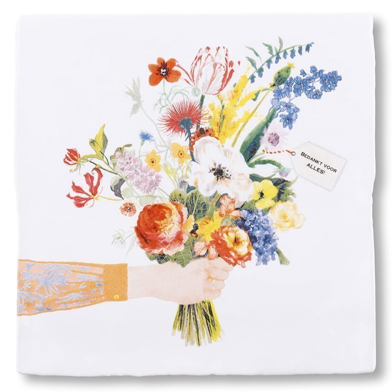Storytiles Delft Blue Bloemetje voor jou Blumen Fliese S 10x10 cm