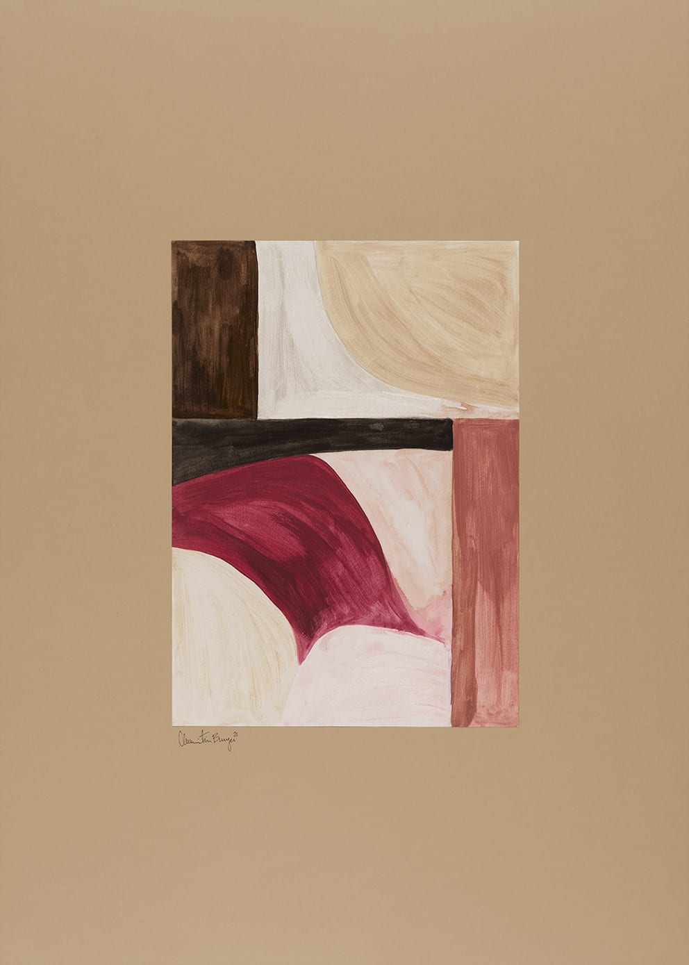 The Poster Club Shapes 03 Kunstdruck A4 beige-rosa-rot