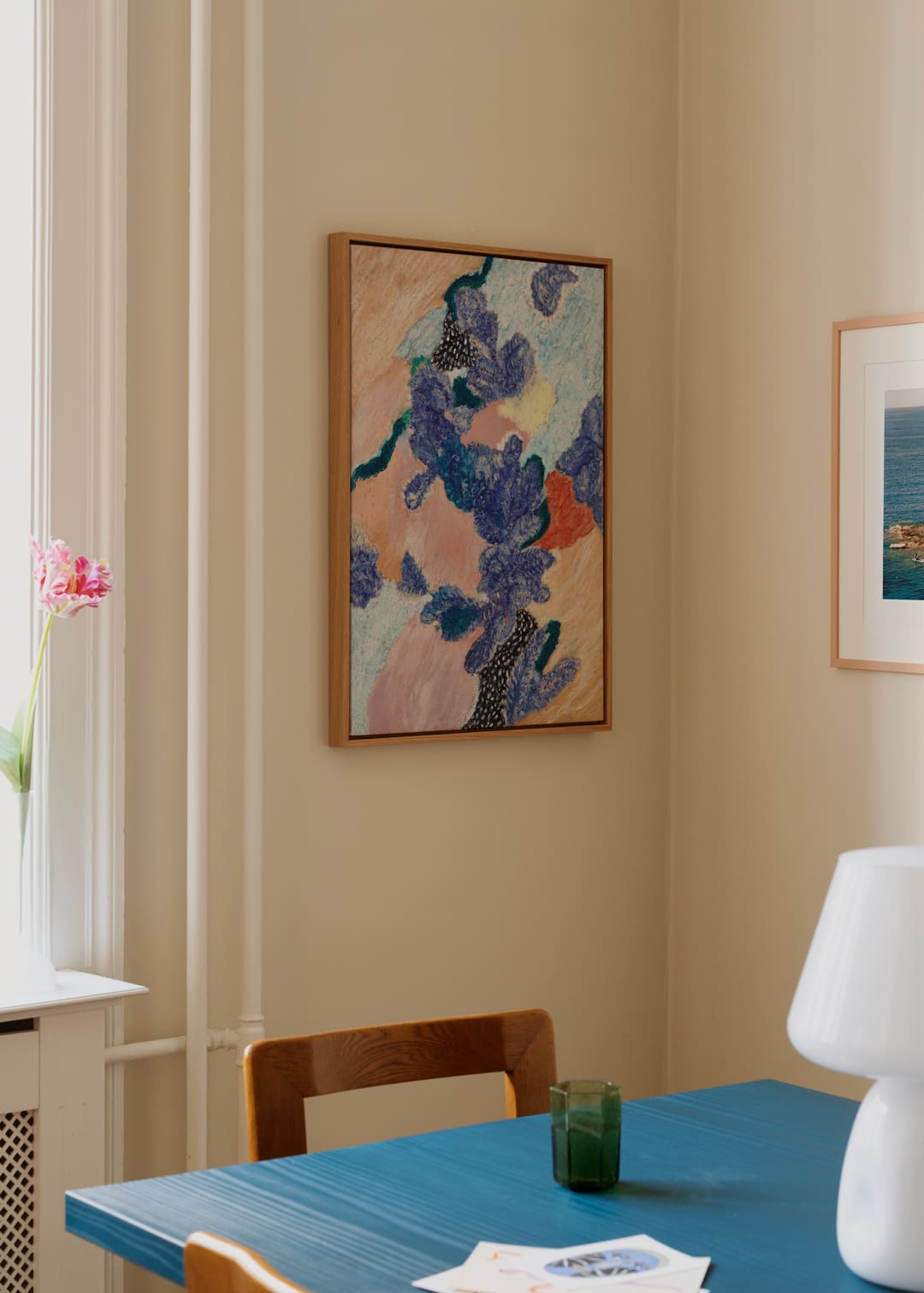 The Poster Club Umeko Leinwand 30x40 blau-rosa gerahmt