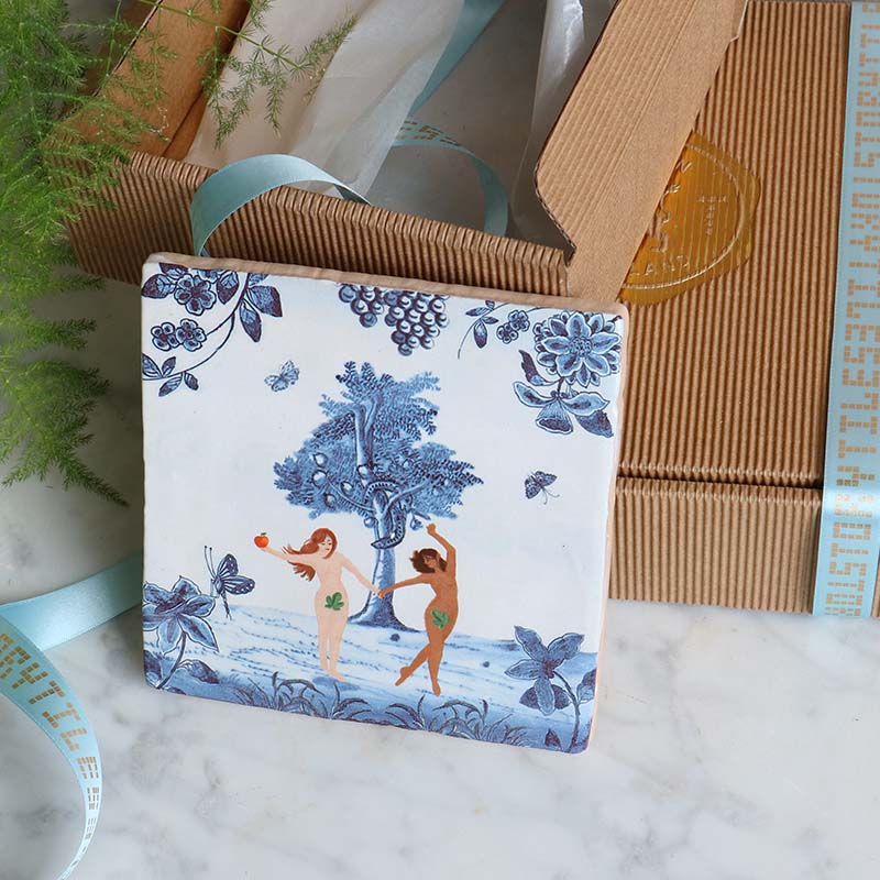 Storytiles Delft Blue Eva Garten Eden Fliese 10x10 cm