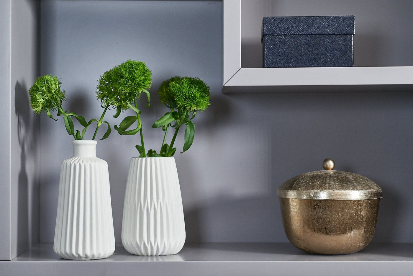 LS-LebenStil Oslo Blumenvase Creme Weiß Keramik 2er-Set