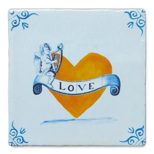 StoryTiles Delft Blue Met heel mijn hart Fliese 10x10 cm Herz