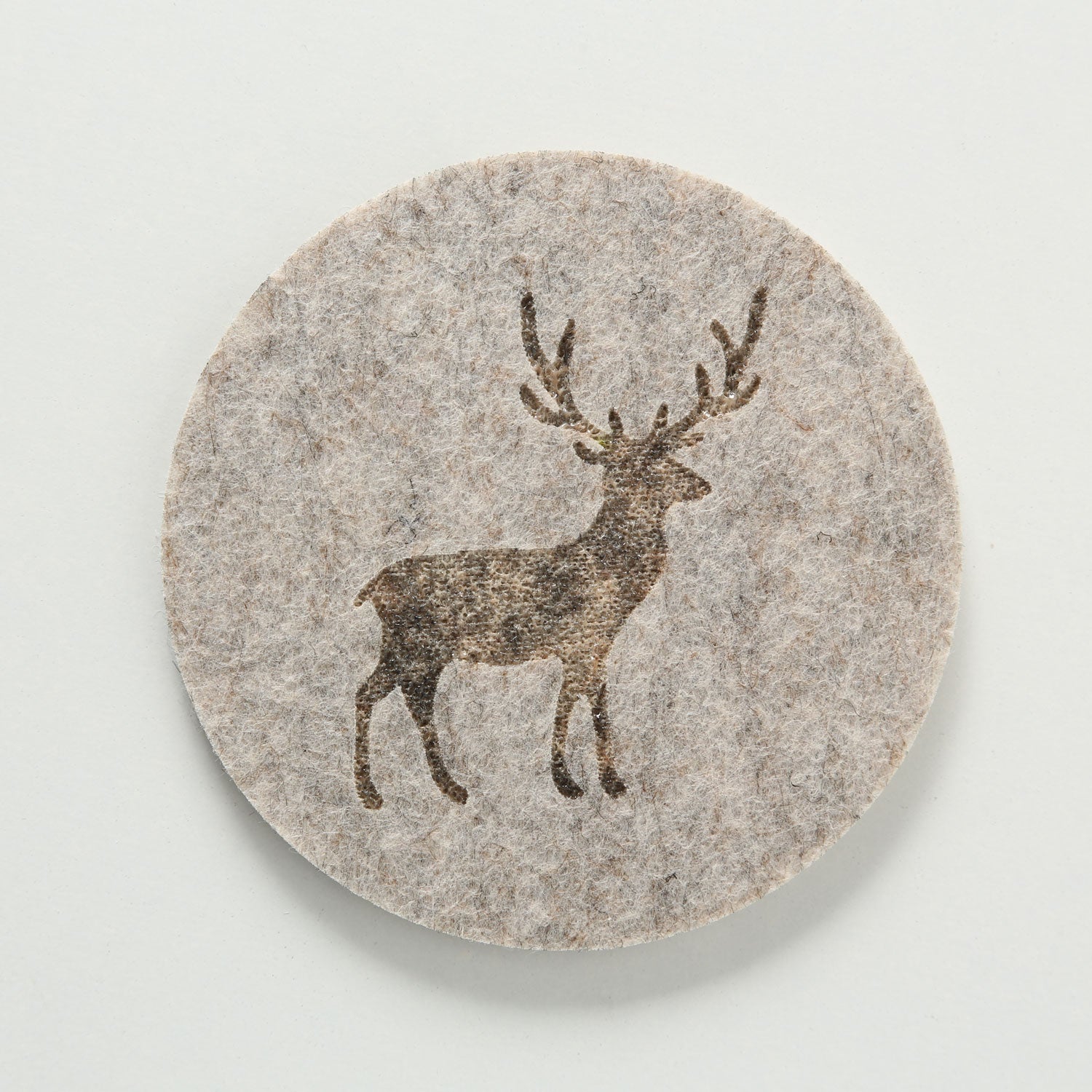 LS-LebenStil Küche & Haushalt Filz Glasuntersetzer Hirsch Braun 10cm 6er