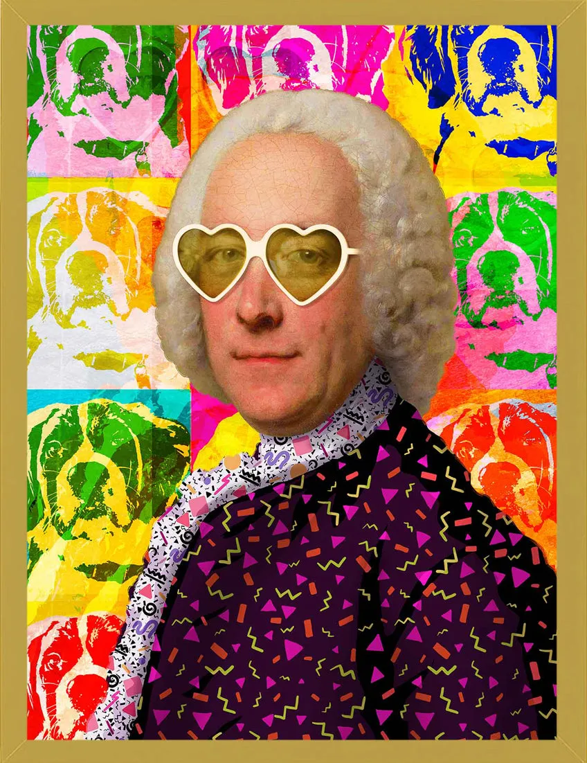 Mineheart Pop Dog Gentleman Leinwanddruck 30x41cm Pop-Art