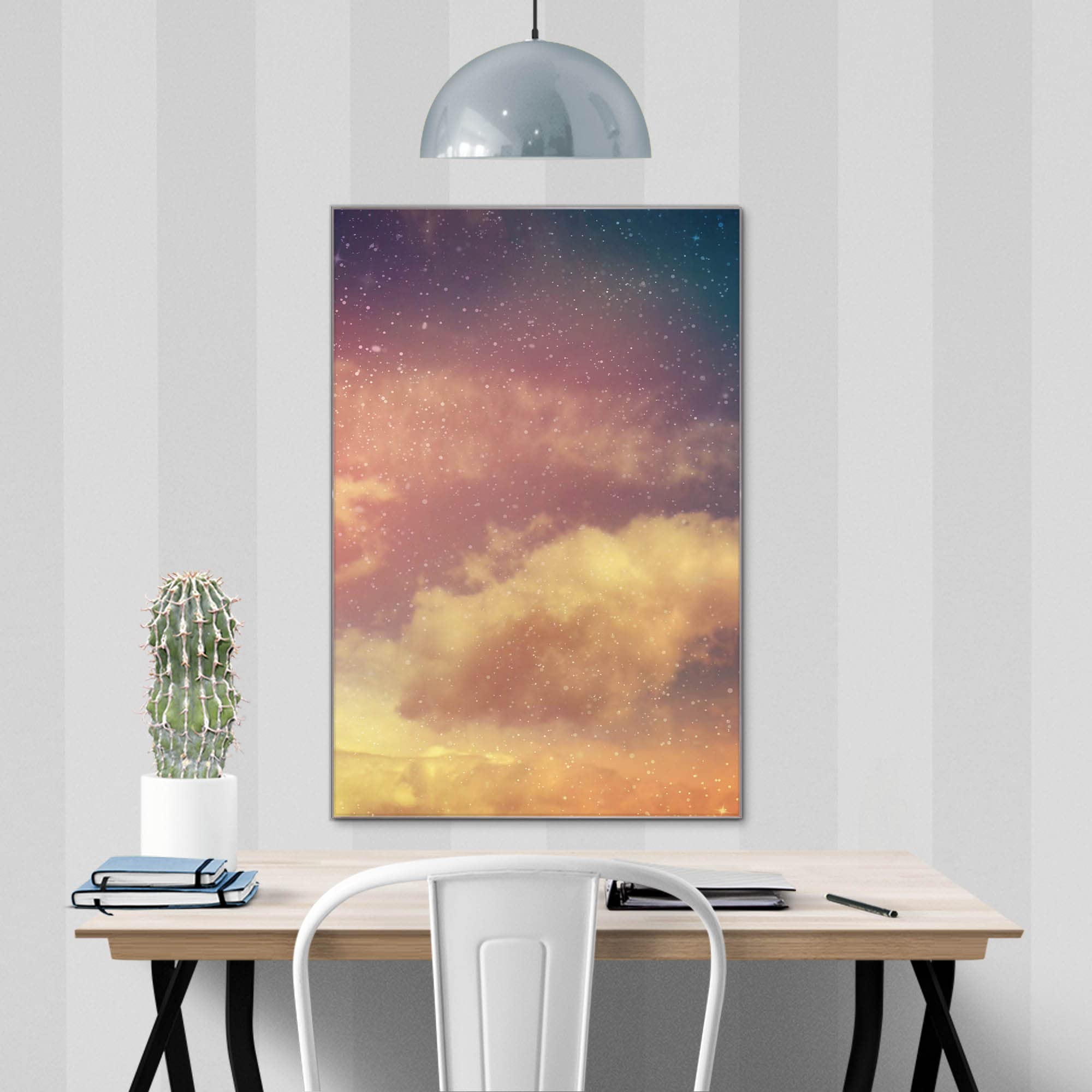 Banjado Magnettafel Glas 60x40cm Sternenhimmel Wolken