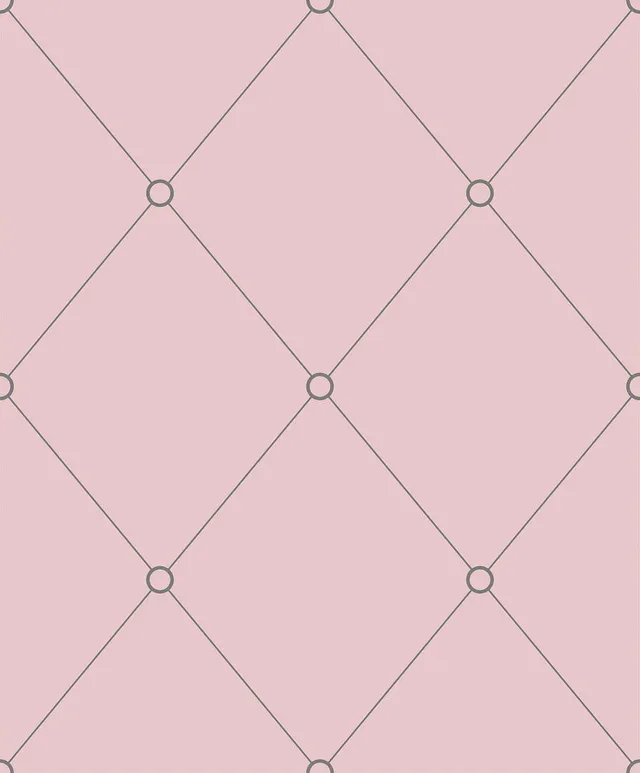 Mineheart Wallpaper Pink Grey Quilt Outline Tapete Muster Rosa