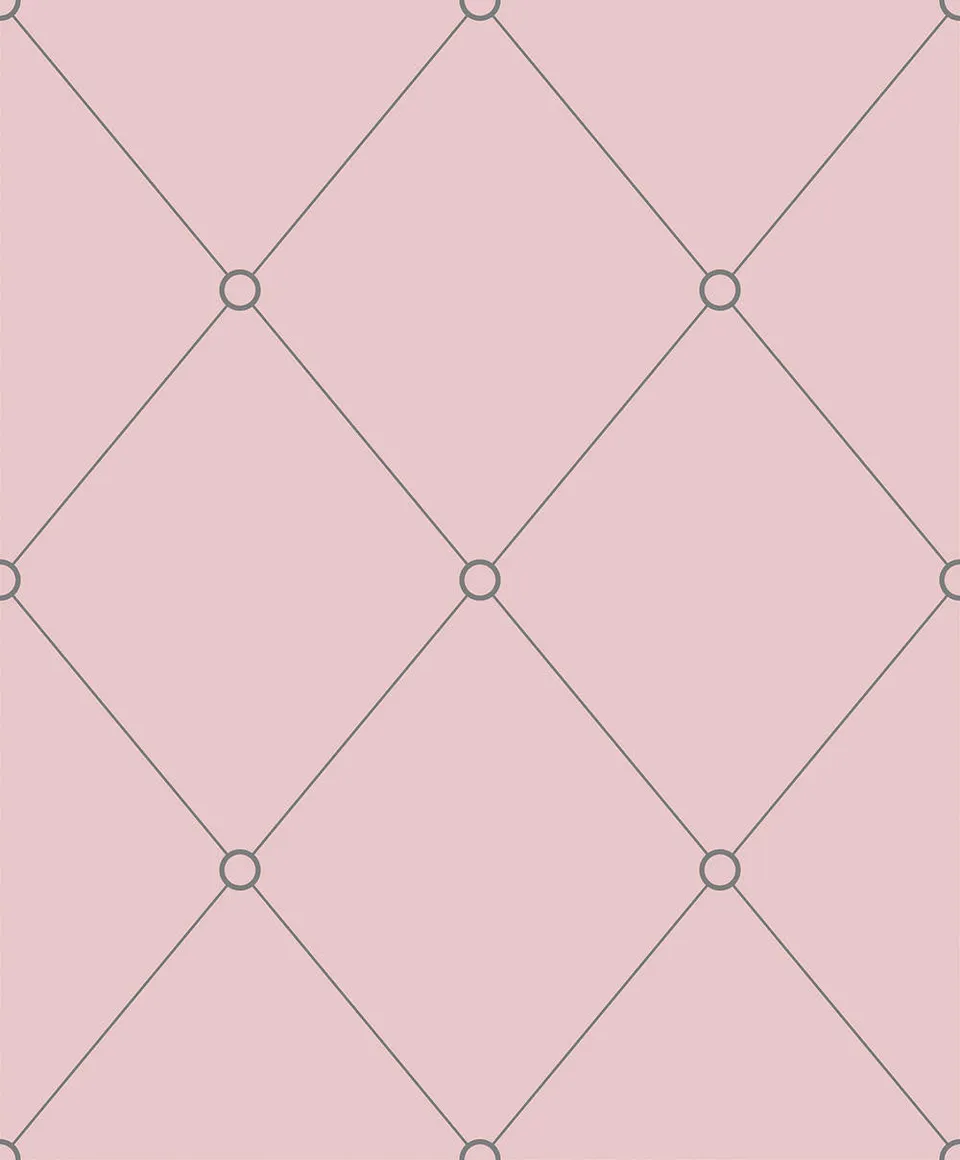 Mineheart Wallpaper Pink Grey Quilt Outline Tapete Muster Rosa