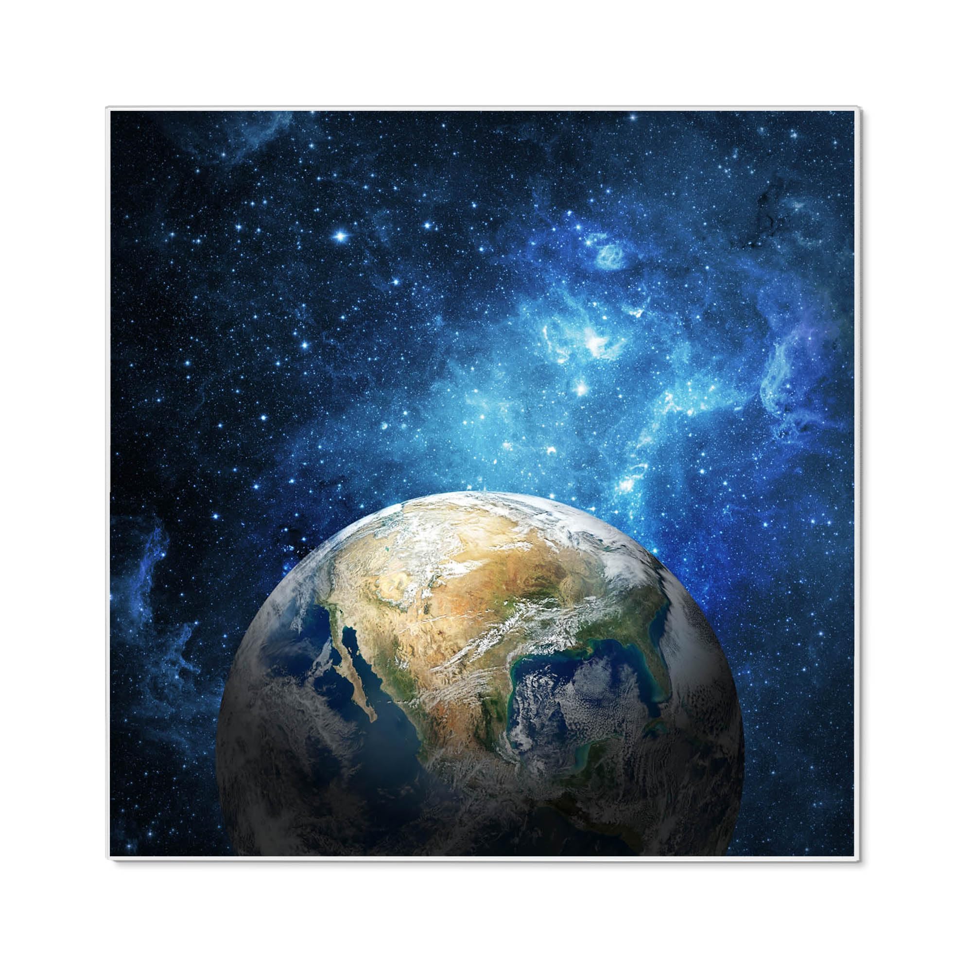 Banjado Magnettafel Erdkugel Metall 50x50 cm mit Magneten