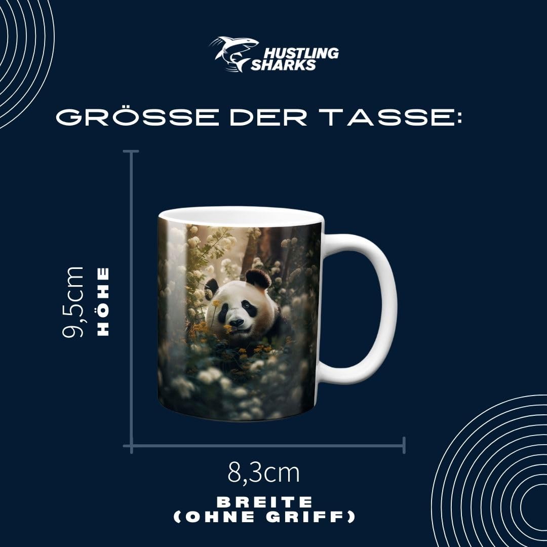 Hustling Sharks Wandbilder Der einsame Panda Tasse 330ml weiß Keramik