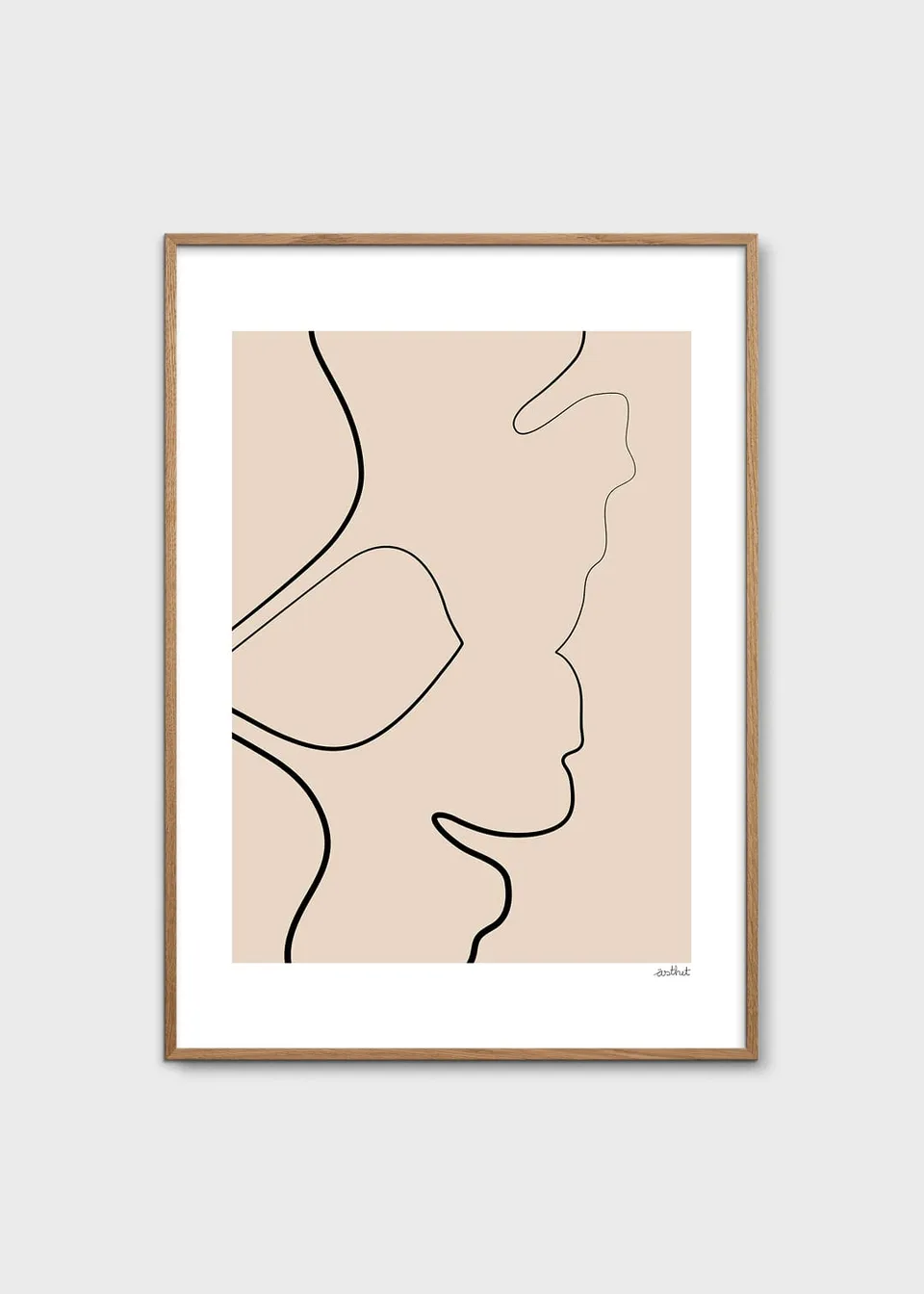 The Poster Club Ginko Kunstdruck A4 Beige Botanik