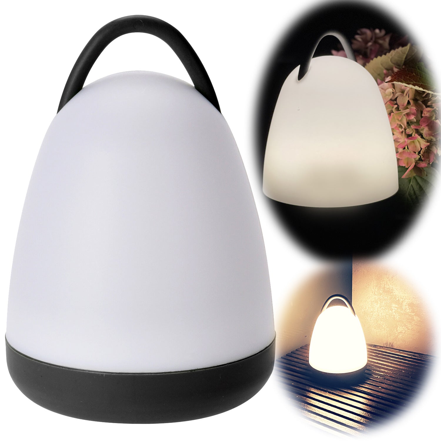 LS-LebenStil Camping-Leuchte LED 18x13cm schwarz weiß kabellos