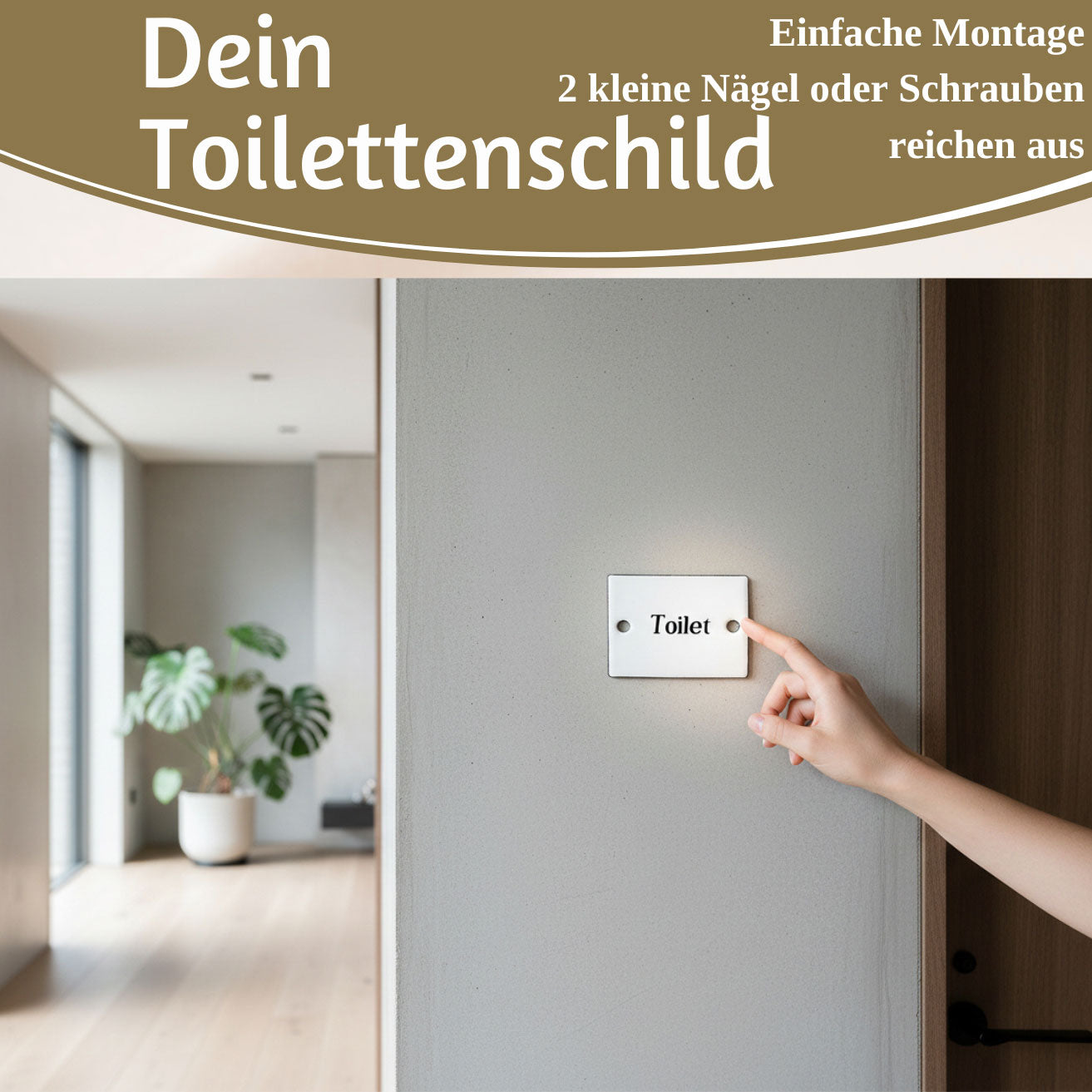 LS-LebenStil Toilet Türschild Emaille weiß 6x5 cm Retro