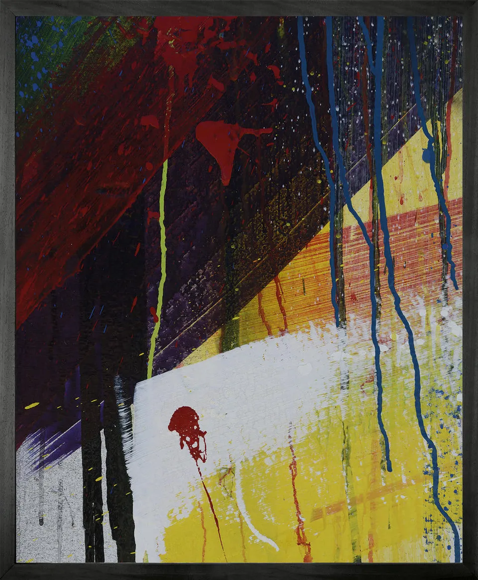 Mineheart Graffiti 3 Leinwandbild Schwarz Rahmen 30x41 modern