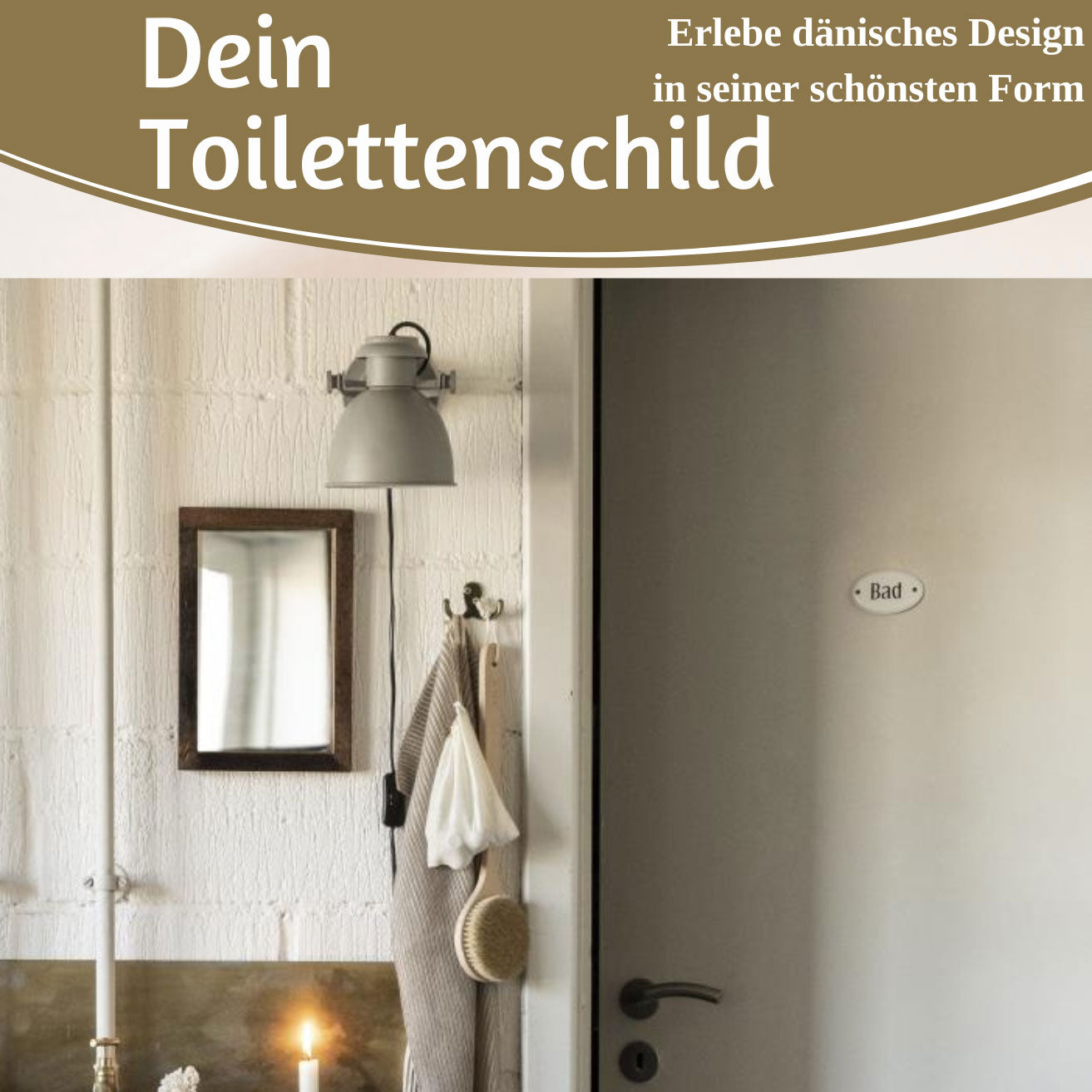 LS-LebenStil Möbel & Wohnen Türschild Metall Bad Weiß 9x5,5cm