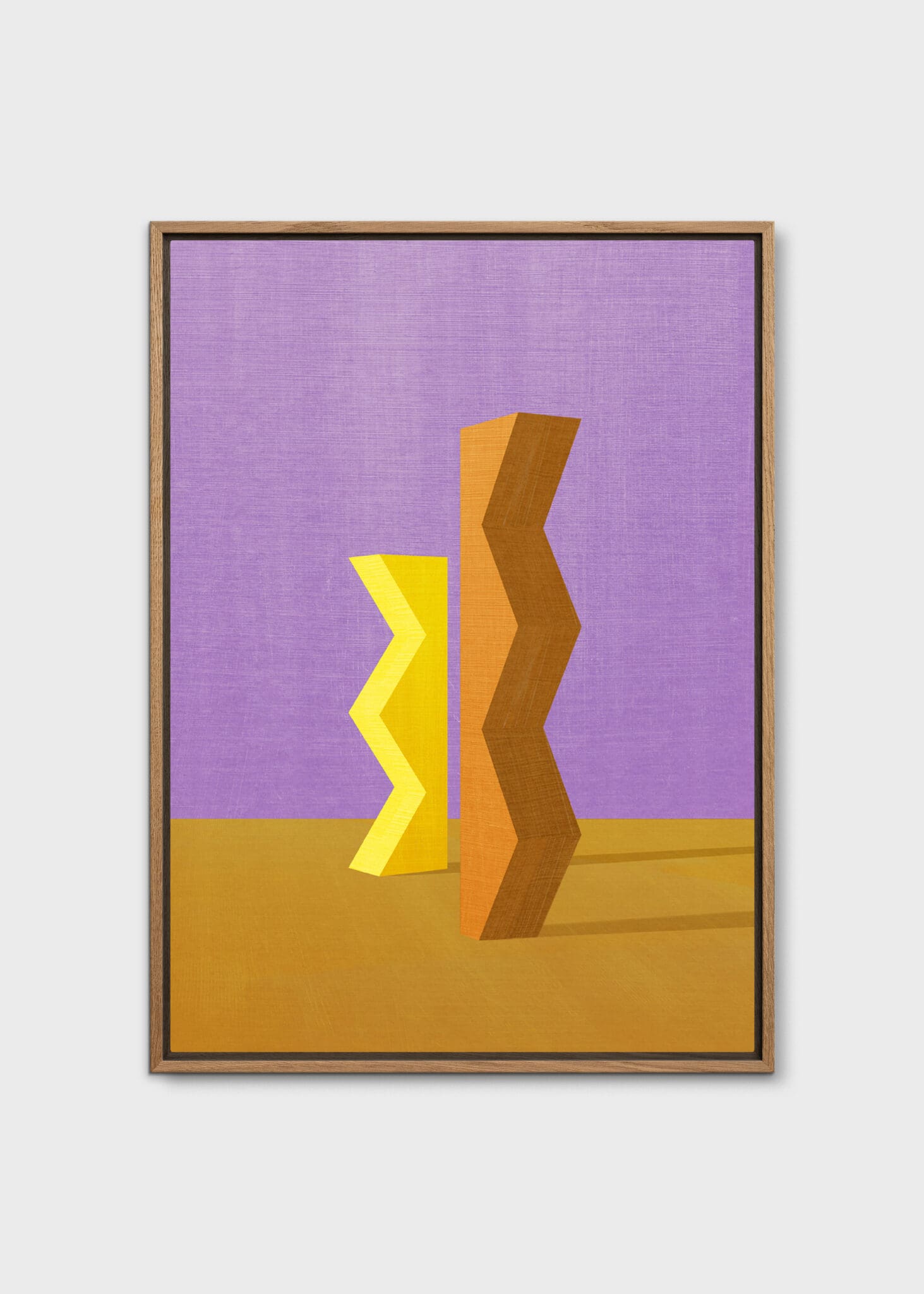 The Poster Club Zigzag Leinwandbild 30x40 cm geometrisch braun