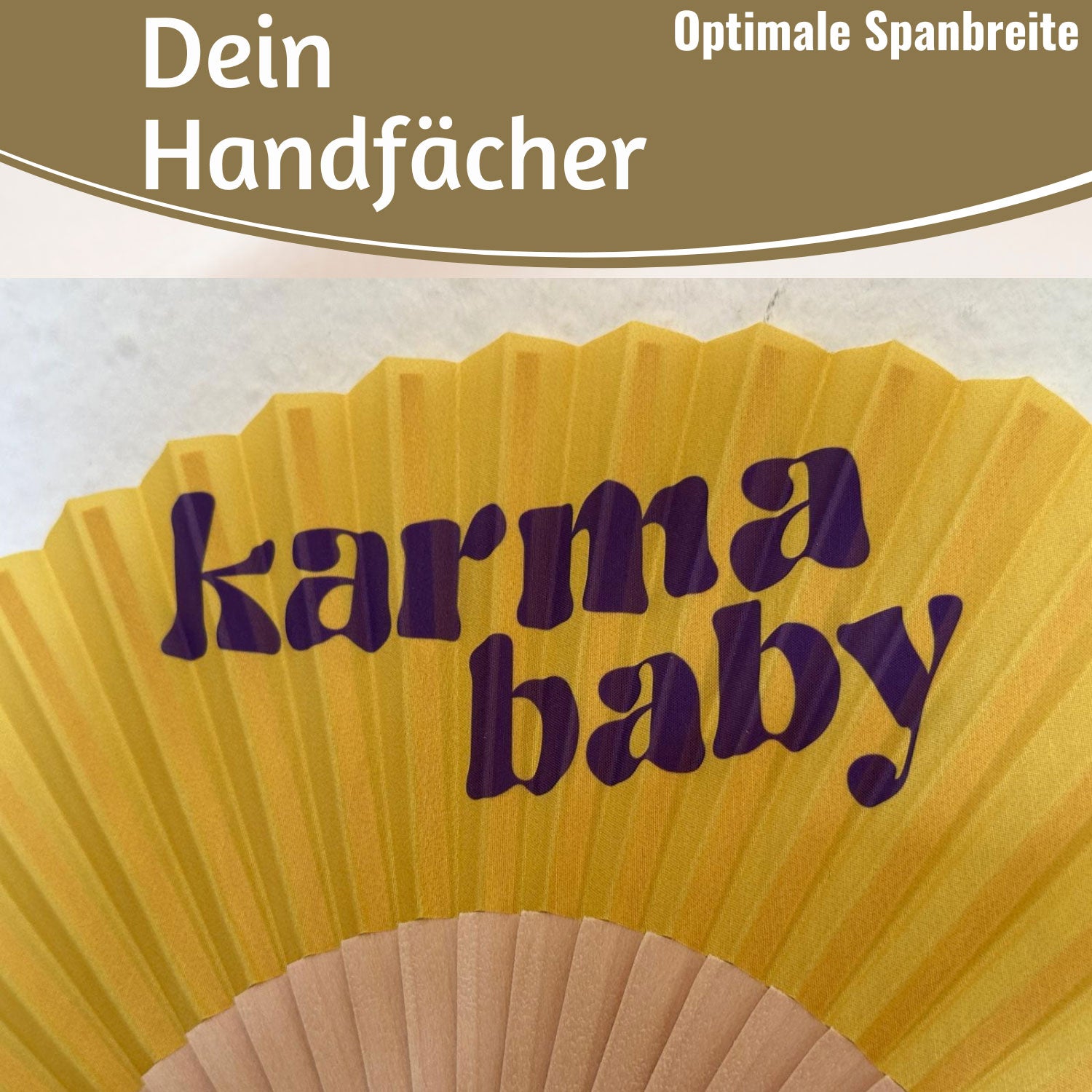 LS-LebenStil Shopper & Taschen Handfächer Karma Baby Fächer Gelb faltbar