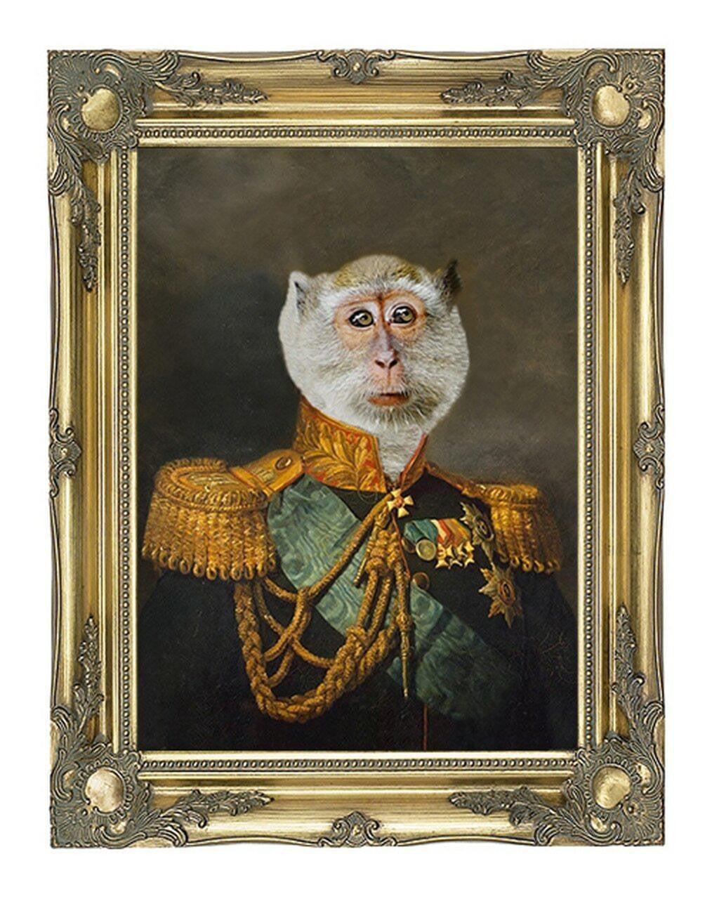 Mineheart Duke Gibson Leinwandbild Affe Uniform 66x81cm