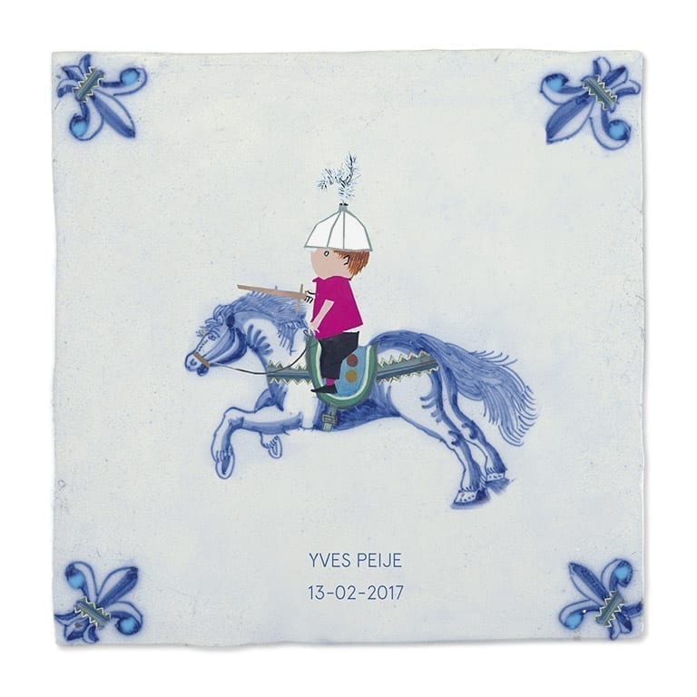 Storytiles Delft Blue Ridder te paard Fliese S 10x10 cm Ritter