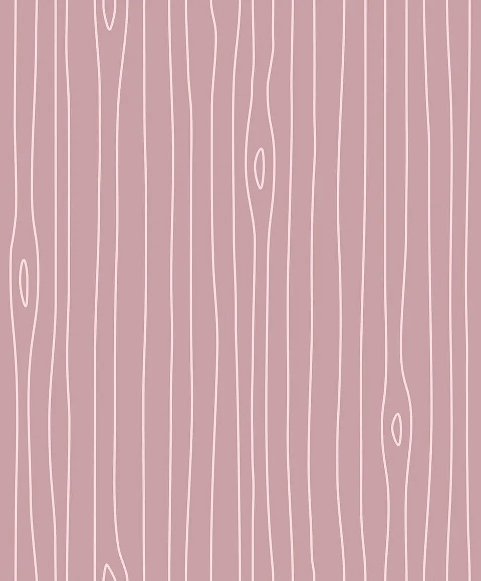 Mineheart Outline Tapete Pink Holzmaserung 10m Pastell
