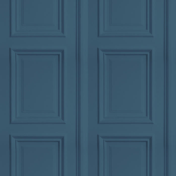 Mineheart Wallpaper Petrol Panelling Tapete Blau Paneel Rolle