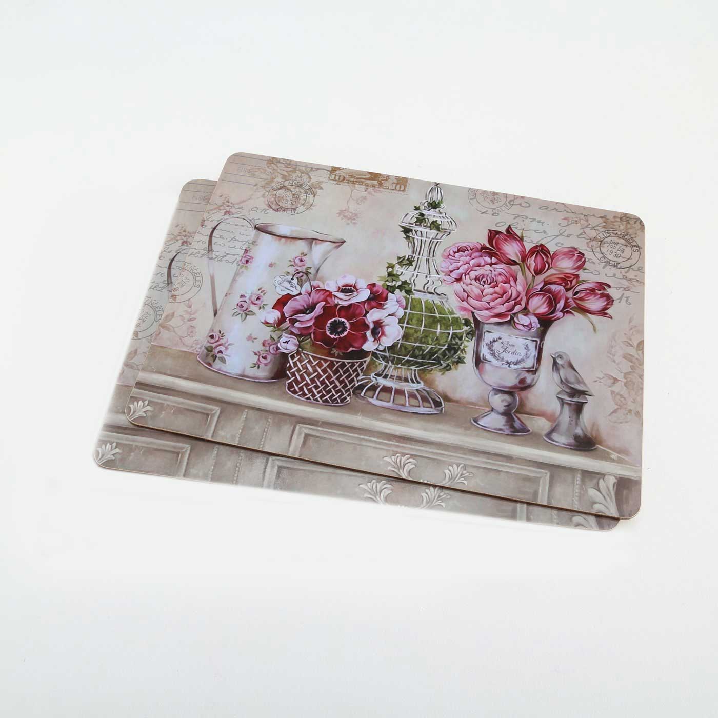 LS-LebenStil Vintage Blumen Tischset 40x30cm 2er Set abwaschbar