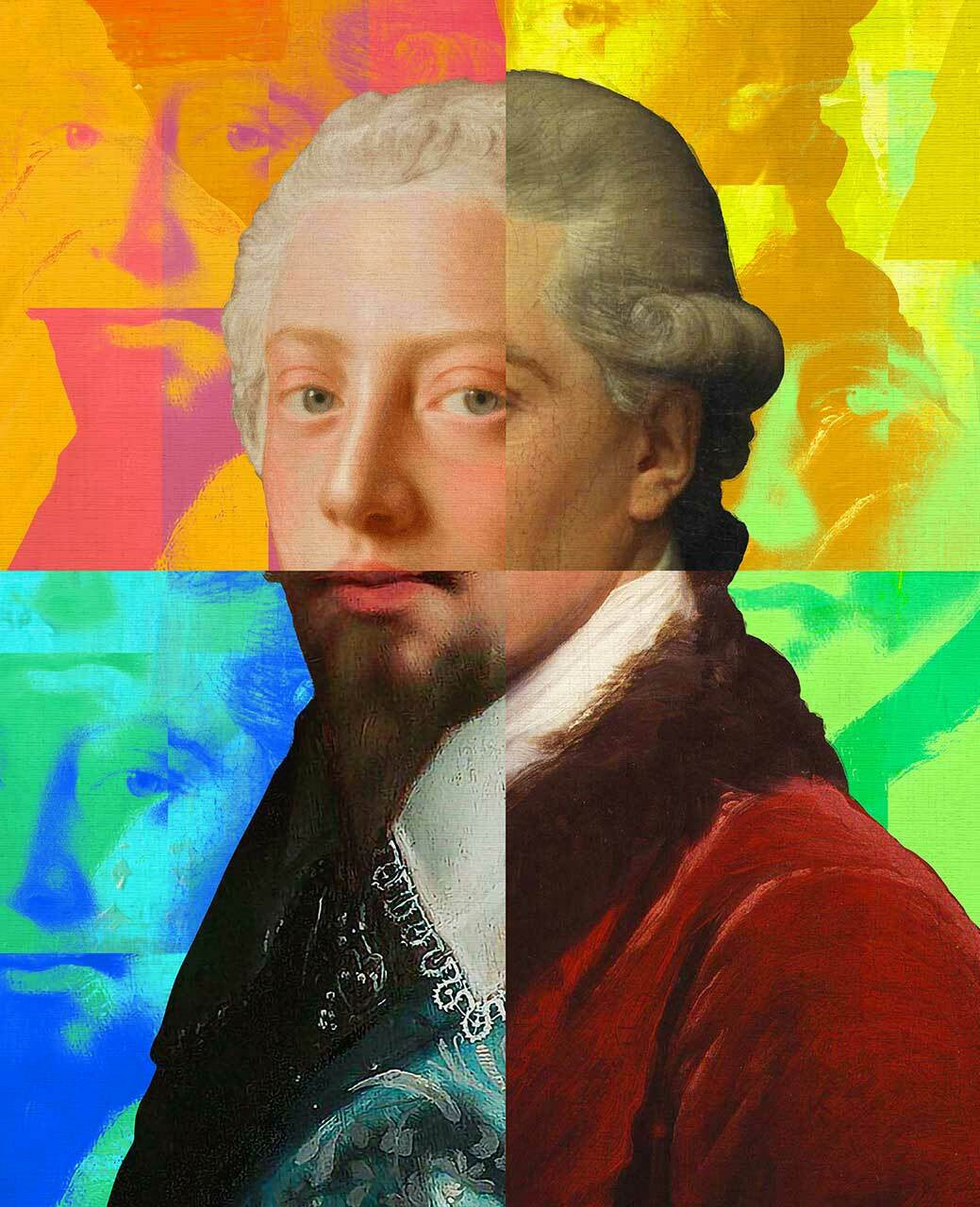 Mineheart Gentleman Puzzled Leinwandbild Rot 30x41cm