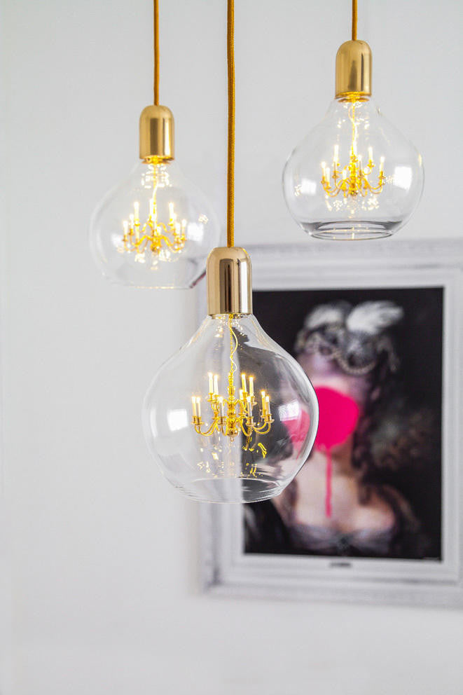 Mineheart King Edison Trio Pendelleuchte Messing