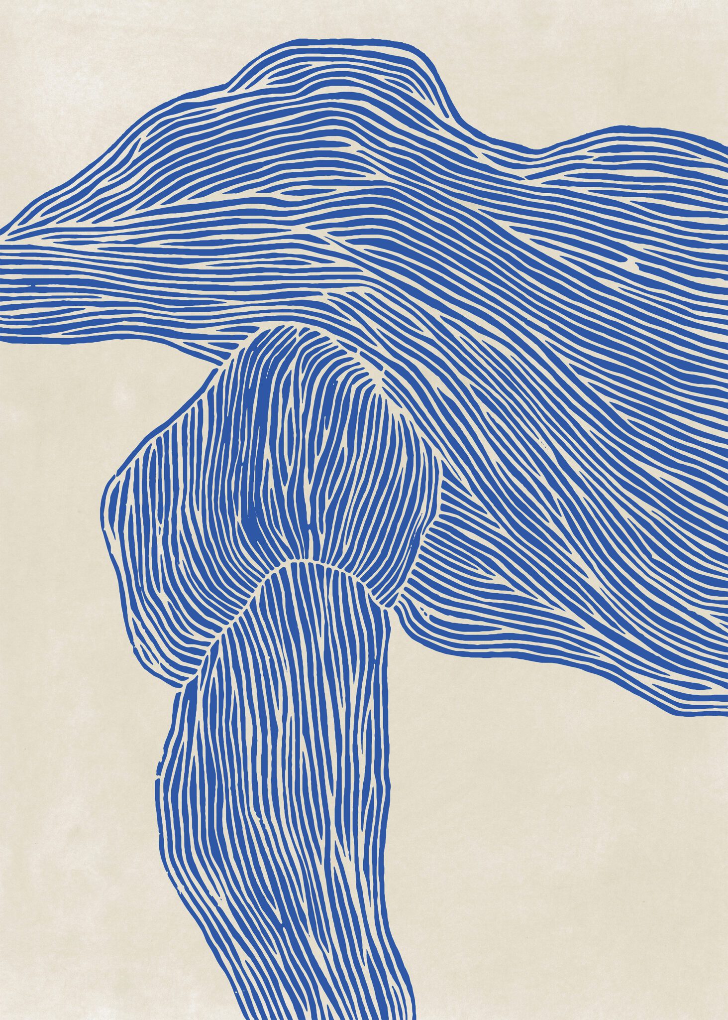 The Poster Club The Line Navy Kunstdruck 30x40 blau