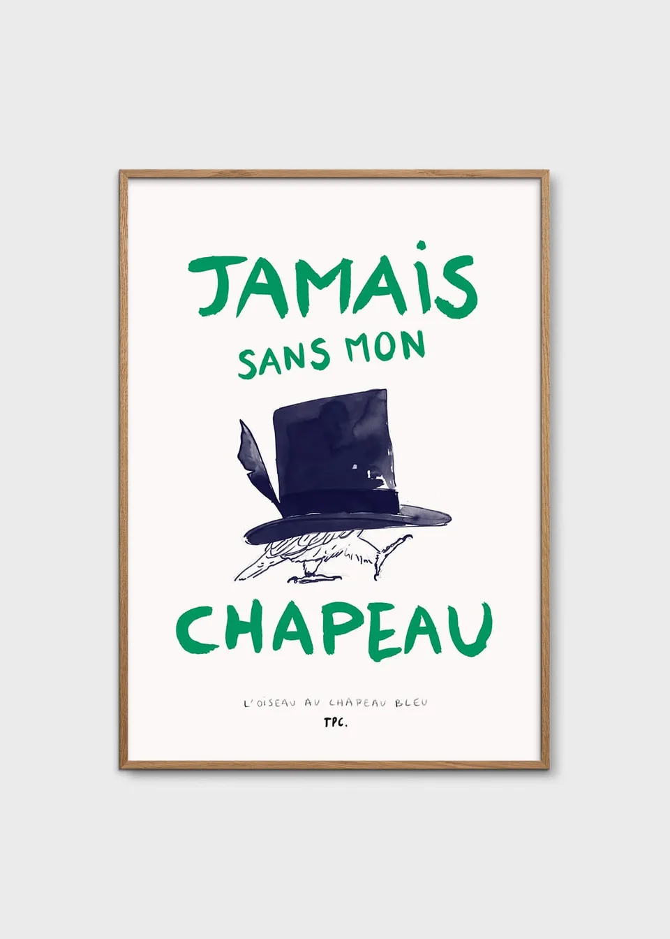 The Poster Club Art Prints L'Oiseau au Chapeau Bleu Poster A4 grün
