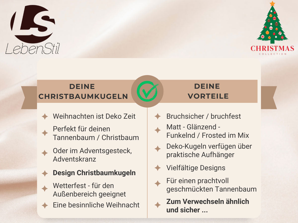 LS-LebenStil Festive Weihnachtskugeln Pink 30 Stück 4-6cm