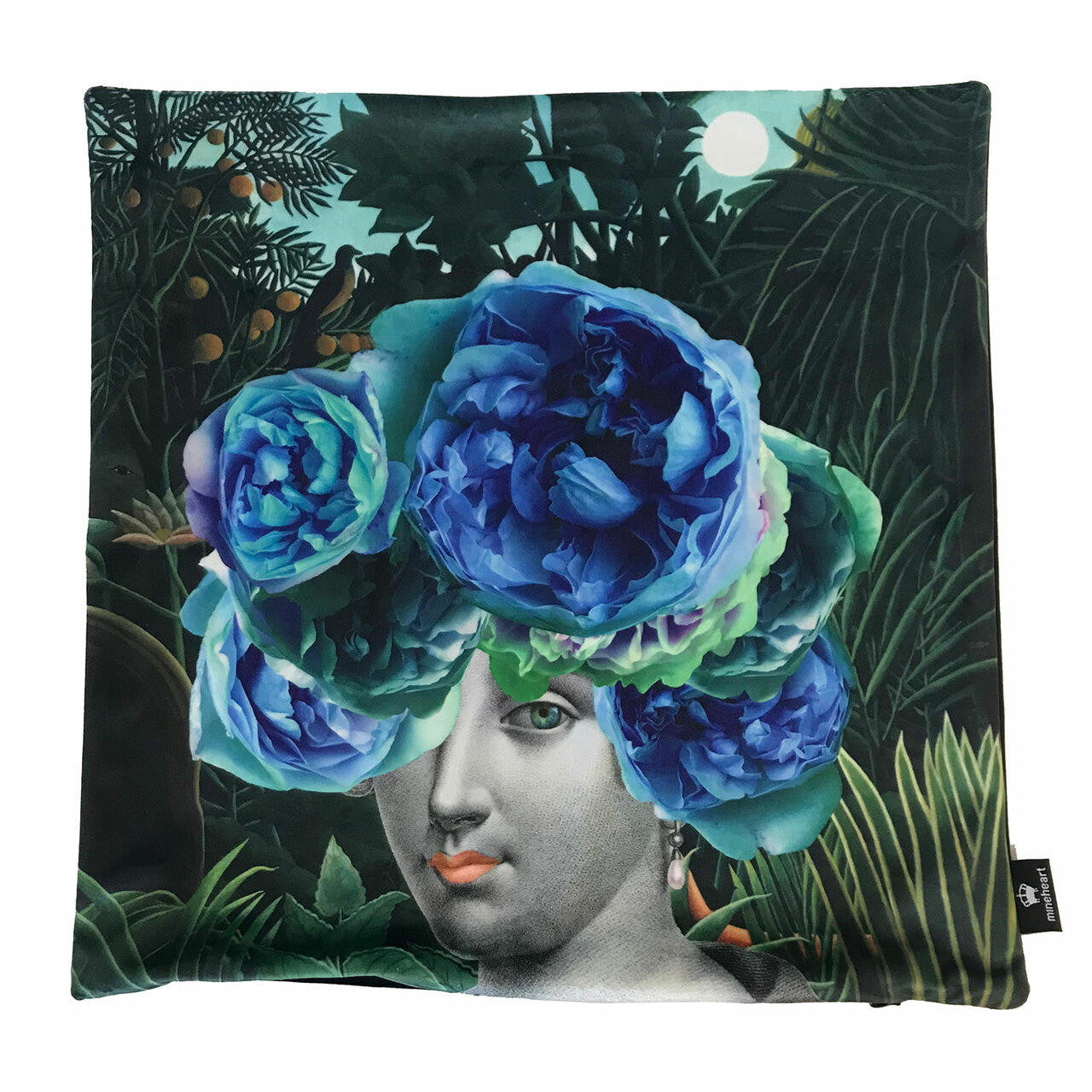 Mineheart English Rose in the Jungle Blue Kissen 46x46 cm
