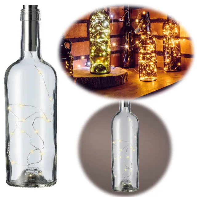 LS-LebenStil Möbel & Wohnen Flaschenlicht LED 10er Korken Timer