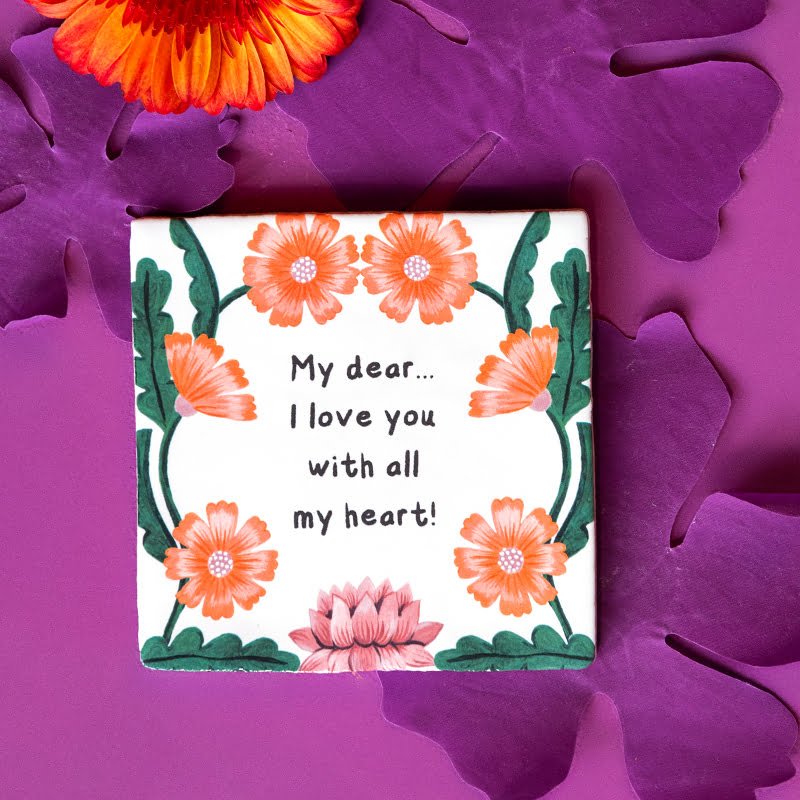 Storytiles Delft Blue Verse Bloempjes Wandfliese 10x10 cm mit Text