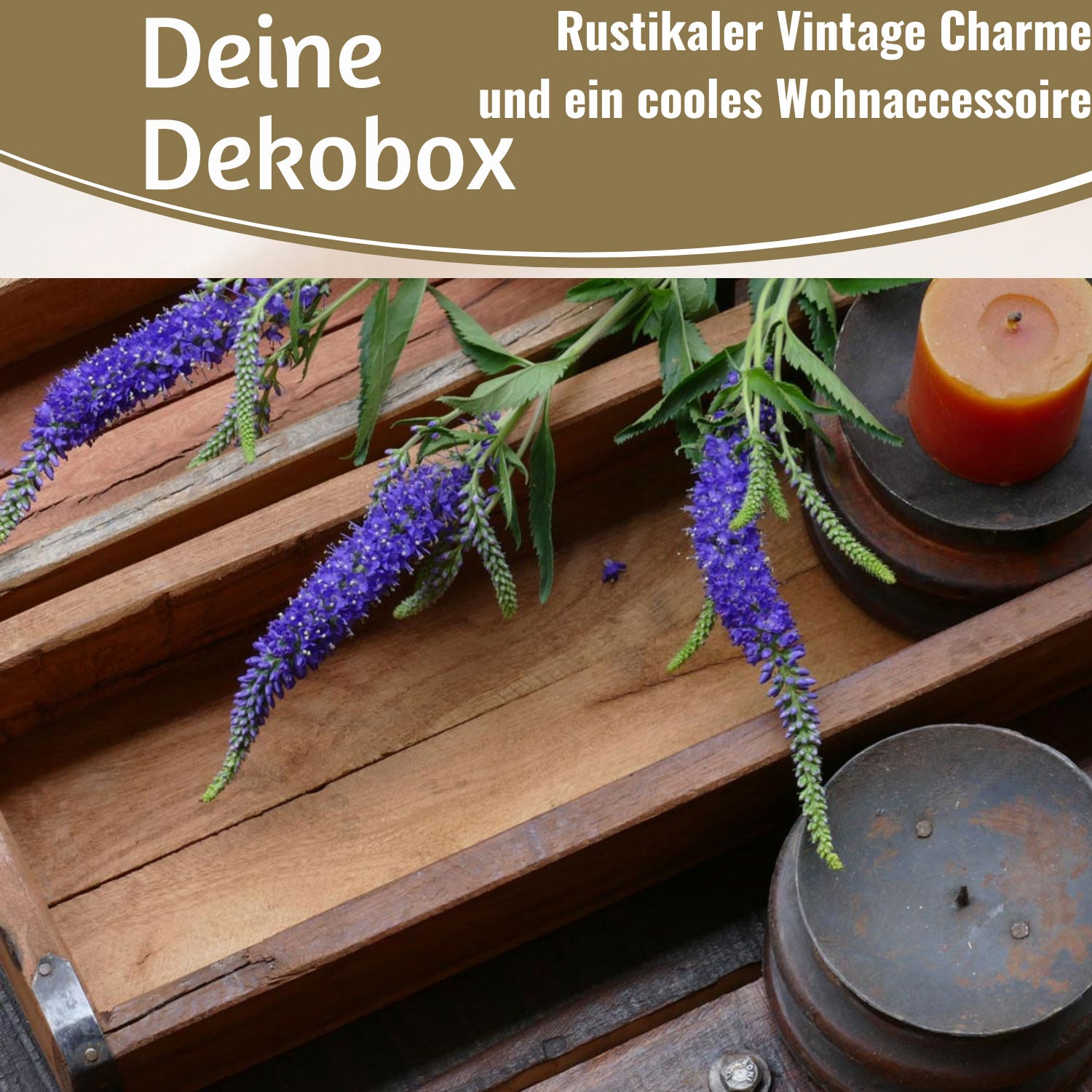 LS-LebenStil Unika Holz Aufbewahrungskiste Braun 2er Set recycelt