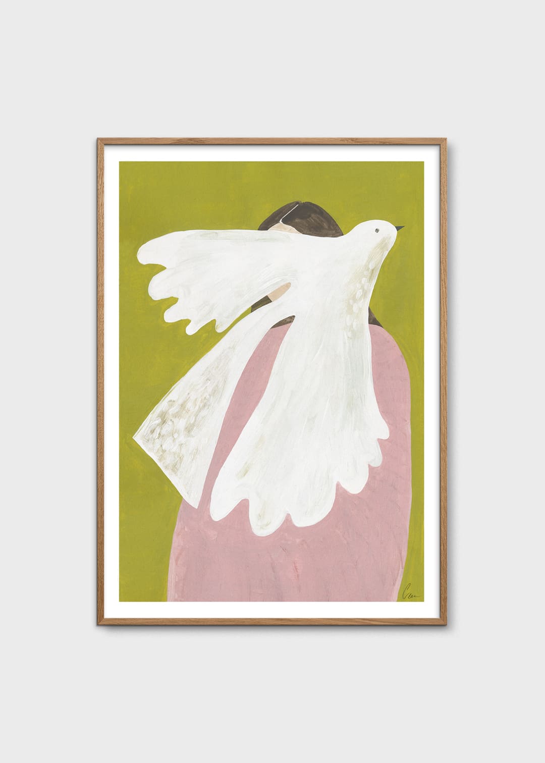 The Poster Club Art Prints Bird and Woman Poster 30x40 cm grün