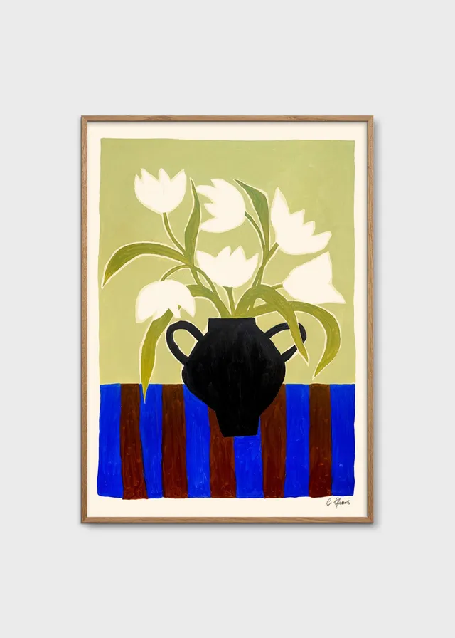 The Poster Club Flowers and Stripes Poster 30x40 cm Blumen