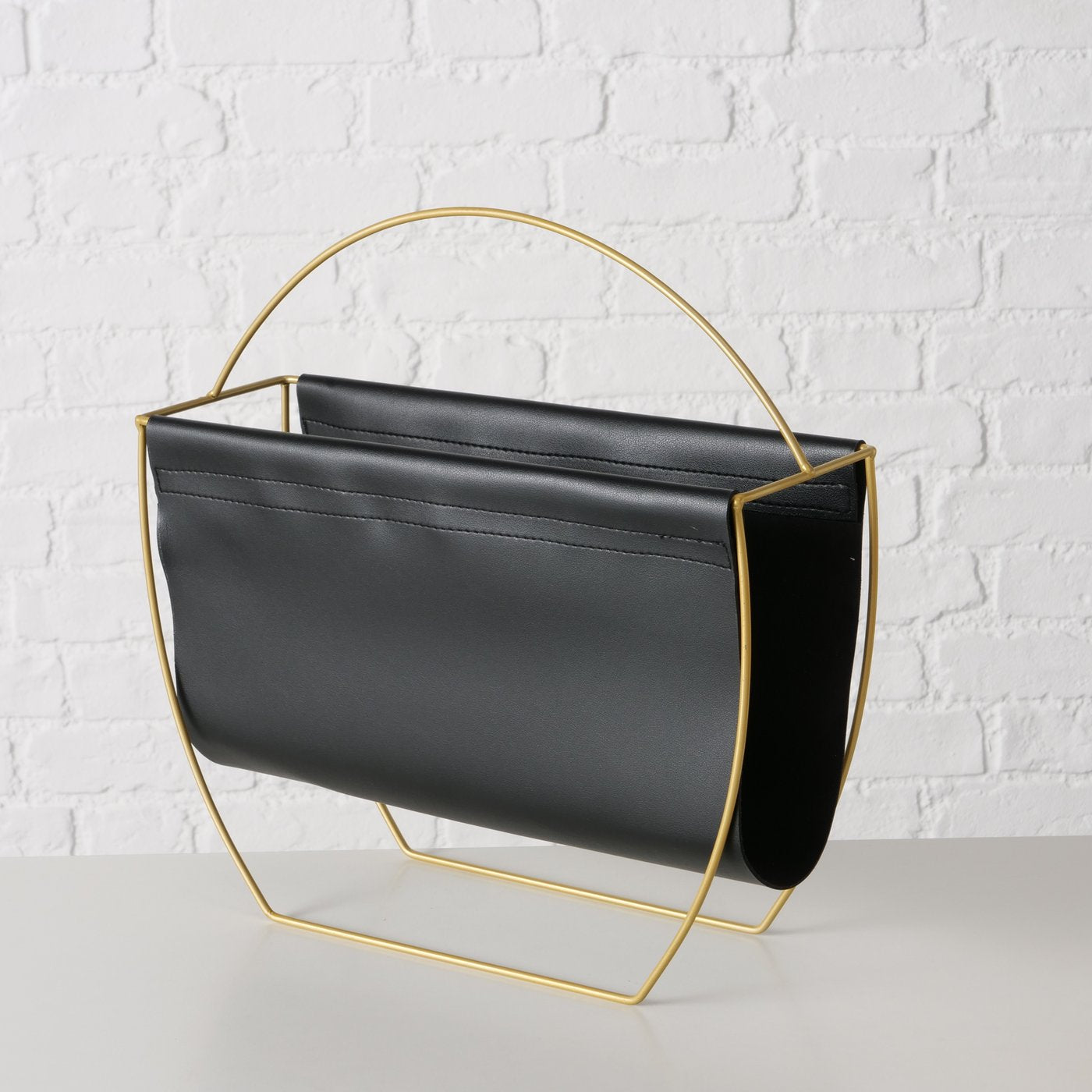 LS-LebenStil Möbel & Wohnen Magazinständer Schwarz Gold 40cm