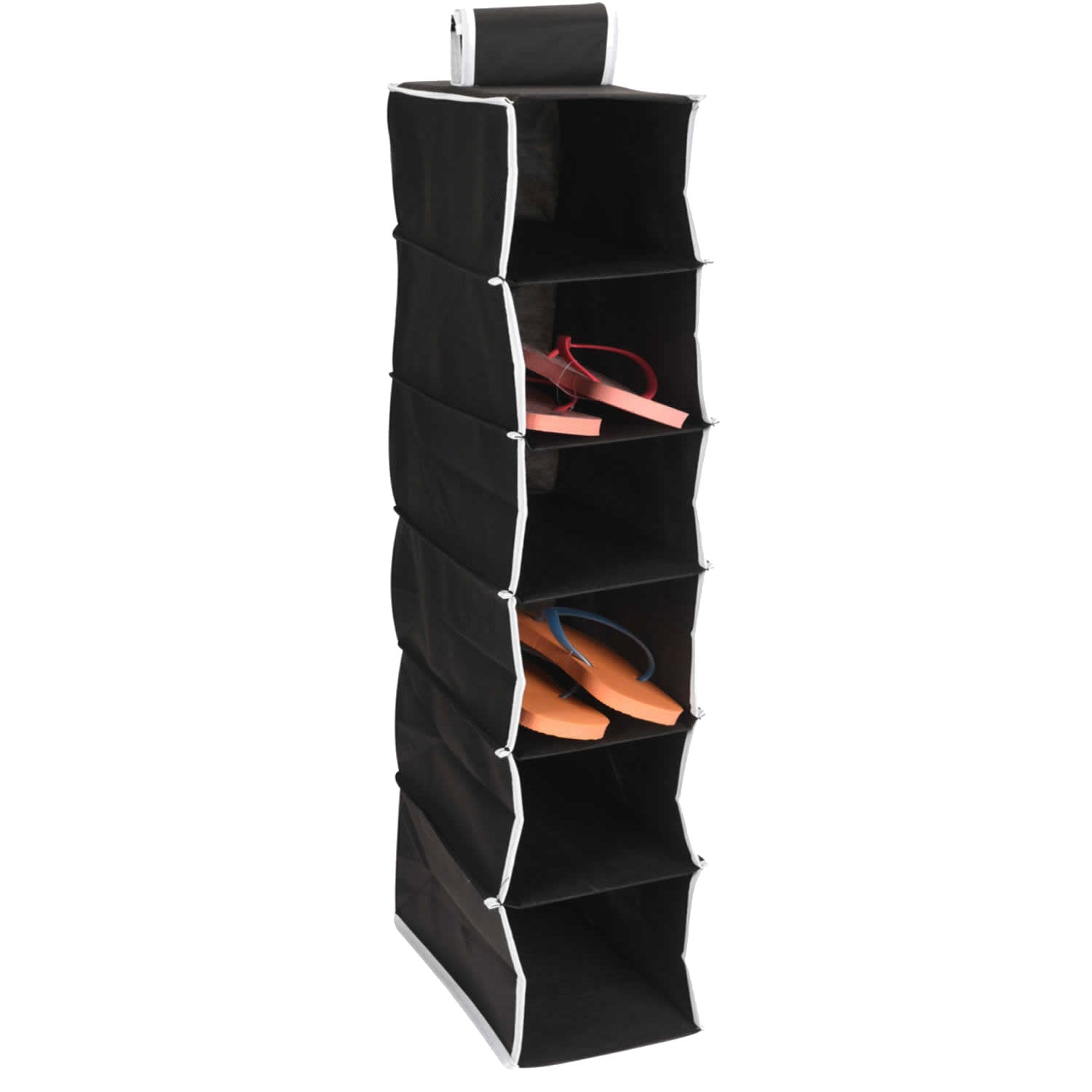 LS-LebenStil Hänge-Organizer 6 Fächer 84x30x15cm Schwarz