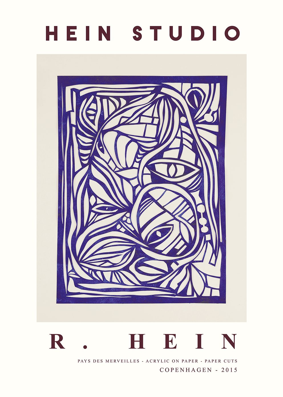 The Poster Club Wonderland No. 02 Poster A4 beige-blau abstrakt