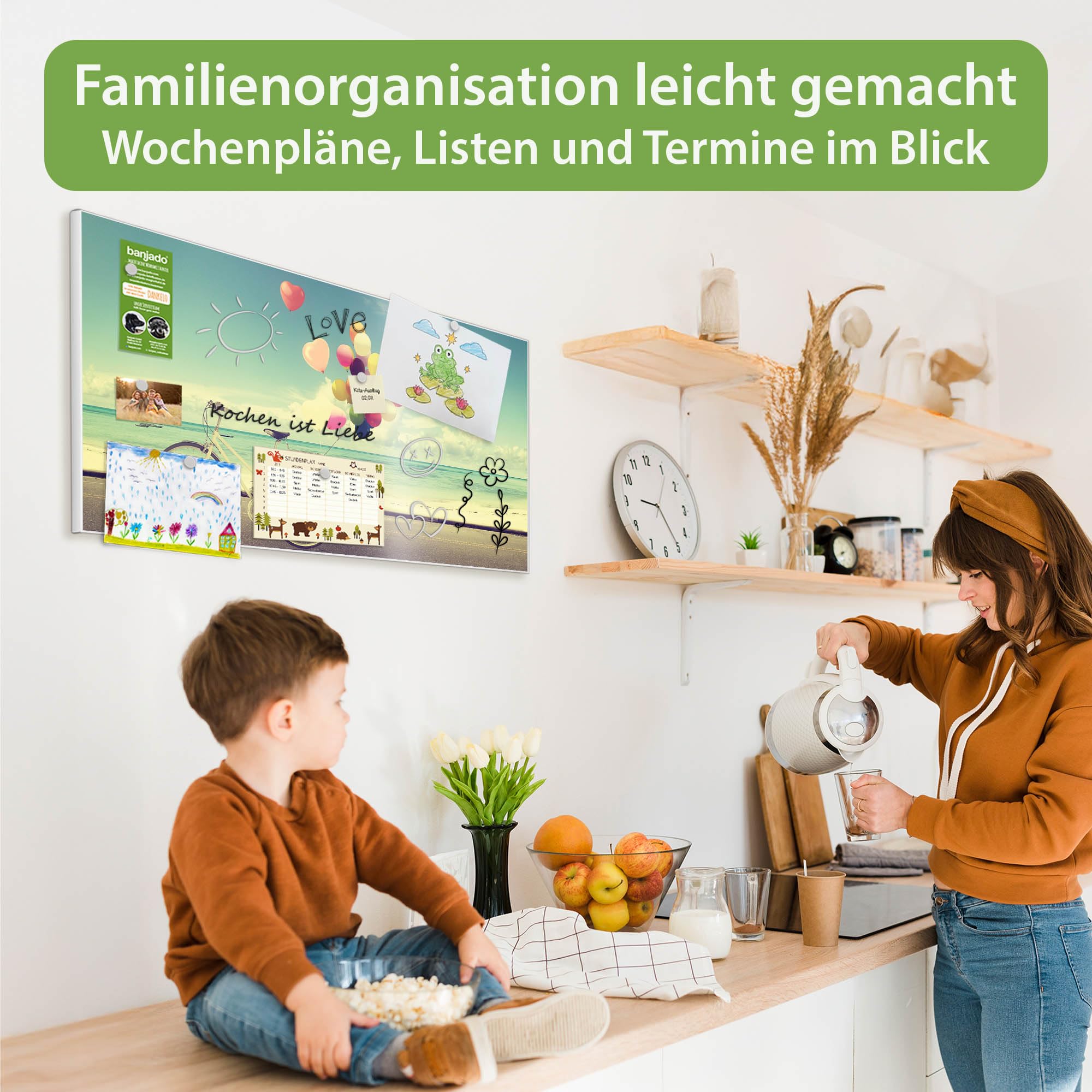 Banjado Magnettafel Auf Und Davon Magnetwand 78x37cm weiß Stahl