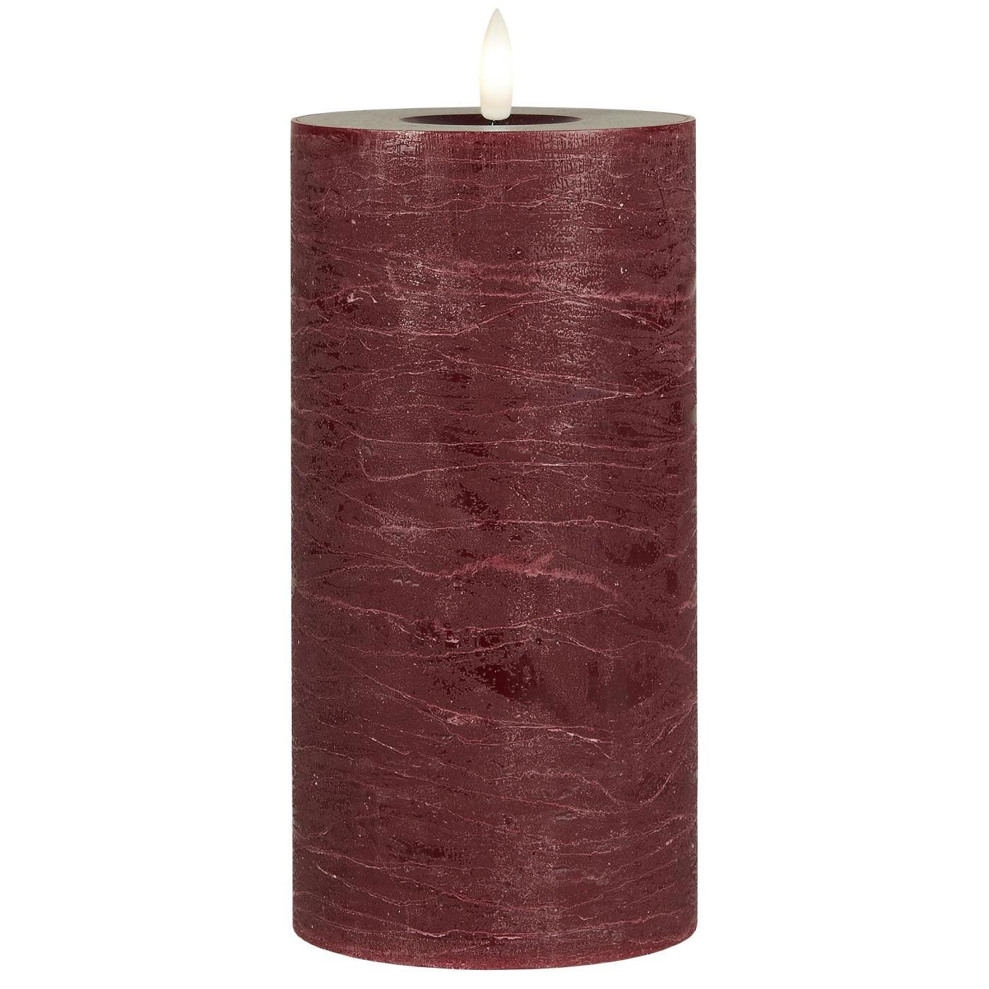 Ib Laursen LED Stumpenkerze Echtwachs 20cm Rot Nyhavn