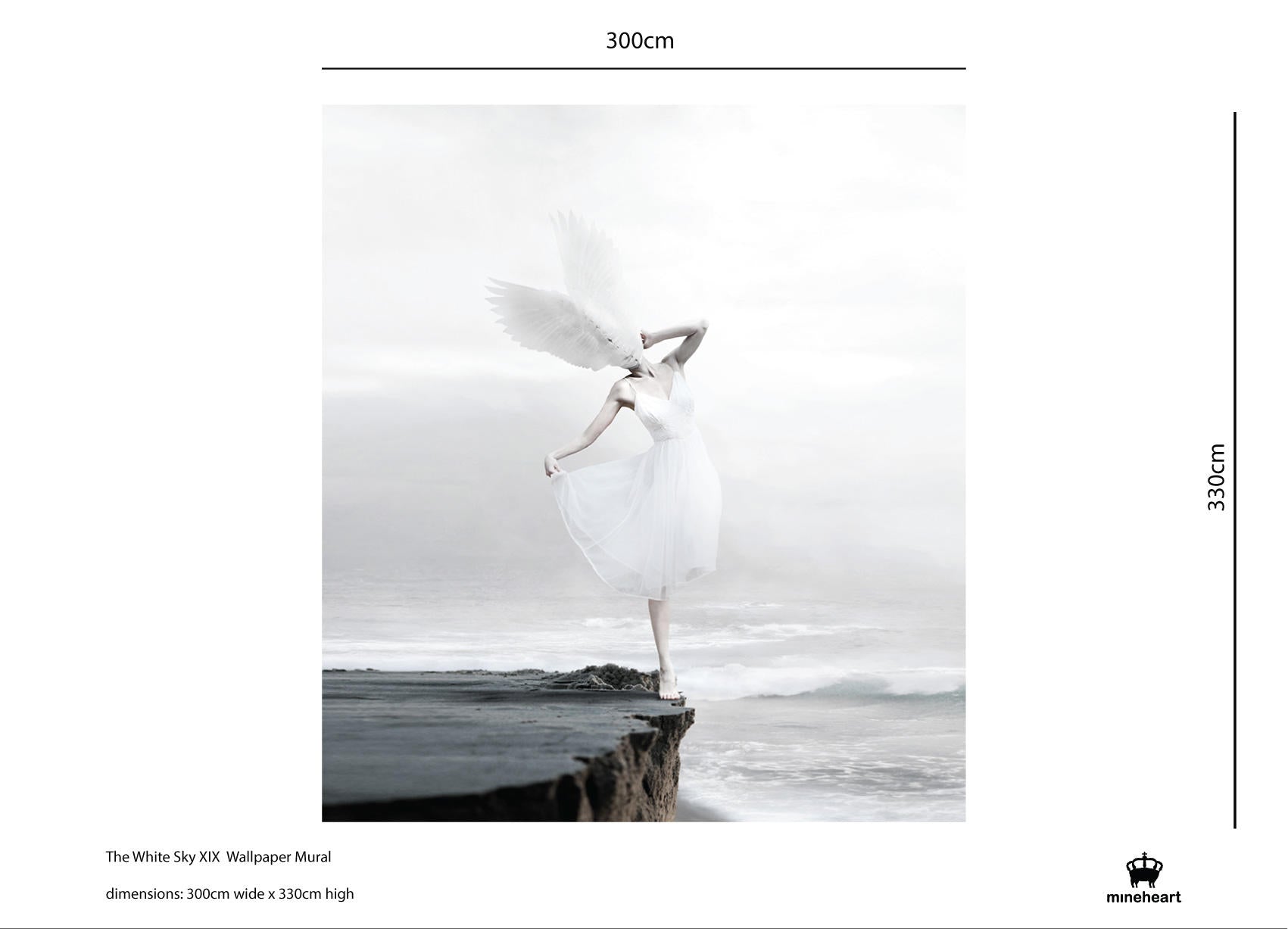 Mineheart White Sky XIX Fototapete weiß 250 x 300 cm