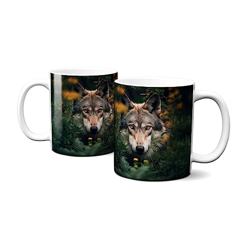 Hustling Sharks Wandbilder Wolf Tasse 330ml weiß Keramik