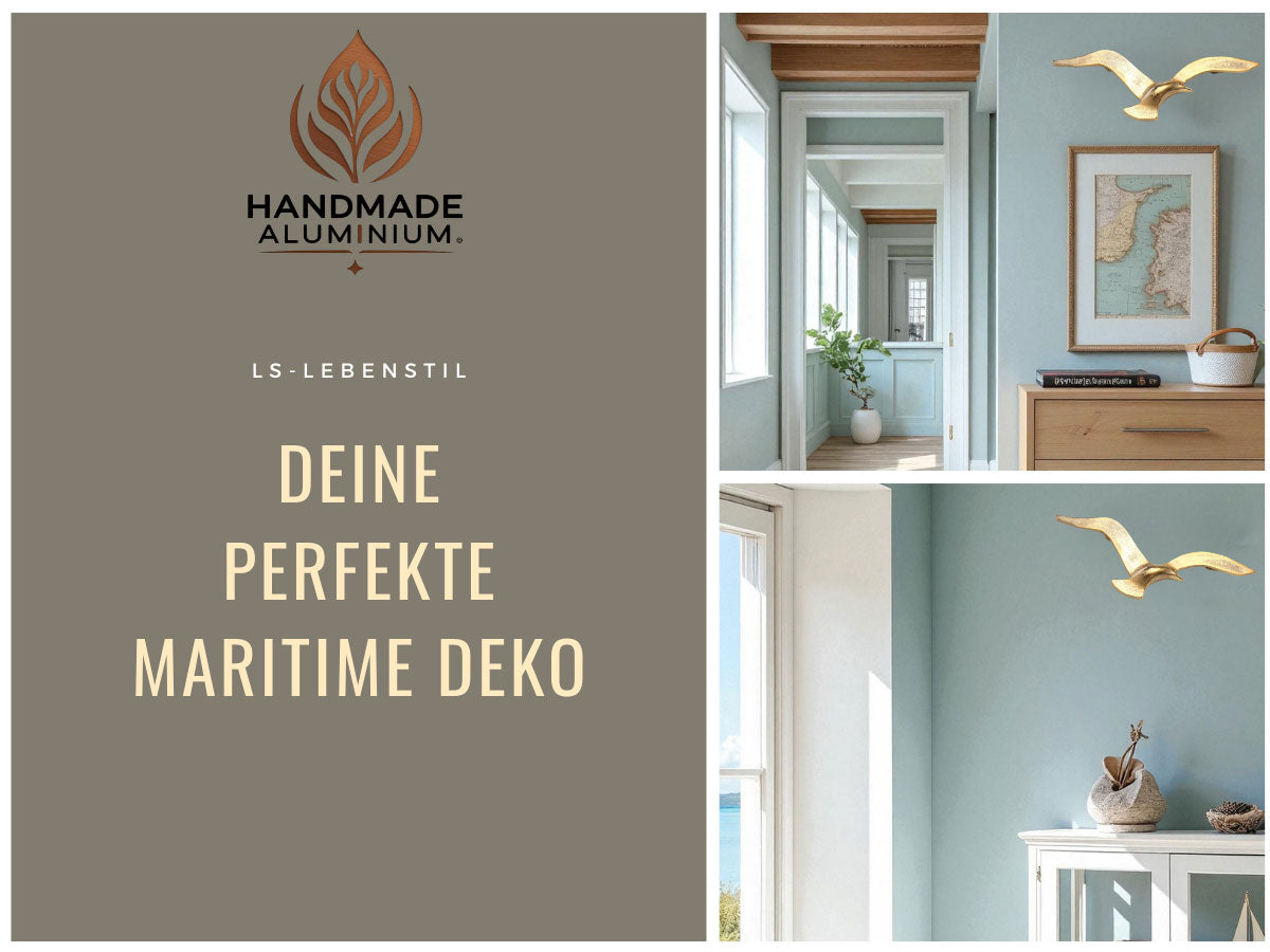 LS-LebenStil Möbel & Wohnen Möwe Wand-Objekt Alu Gold 35cm