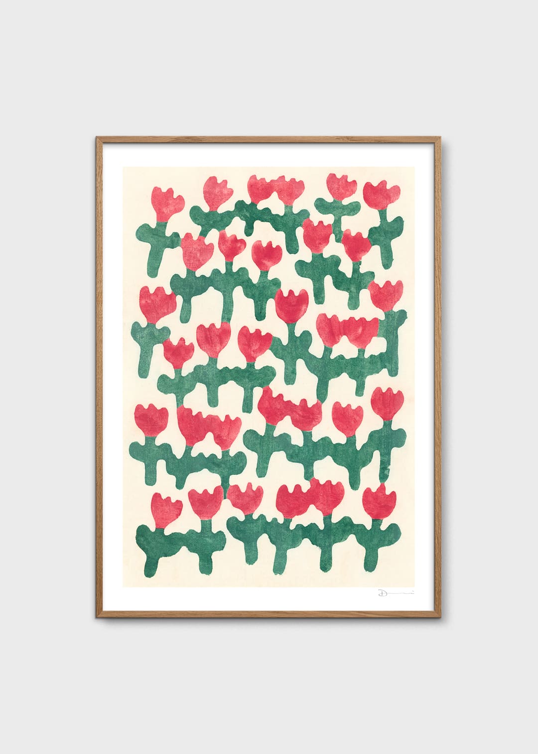The Poster Club Dancing Red Flowers Poster 30x40 cm Botanik