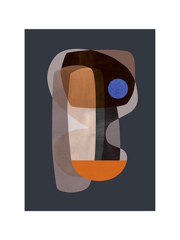 The Poster Club Abstract Cubism Poster 30x40 cm blau