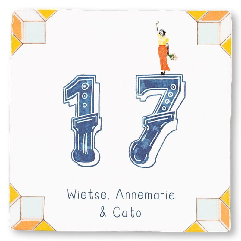 Storytiles Delft Blue t Meisje telt Fliese S 10x10 cm personalisiert